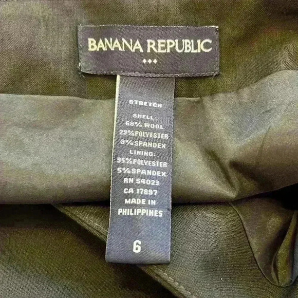 Banana Republic Flared Skirt Size 6 Black Wool Blend Lined - Picture 3 of 6